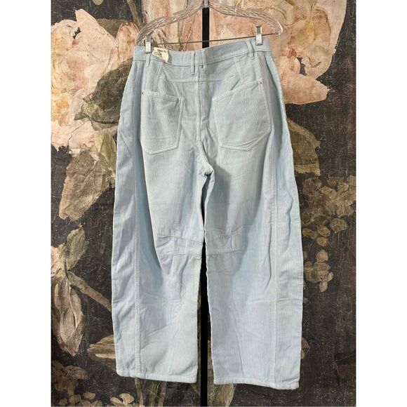 Free People We The Free Good Luck Mid-Rise Cord Barrel Jeans Size 30 - Picture 3 of 5